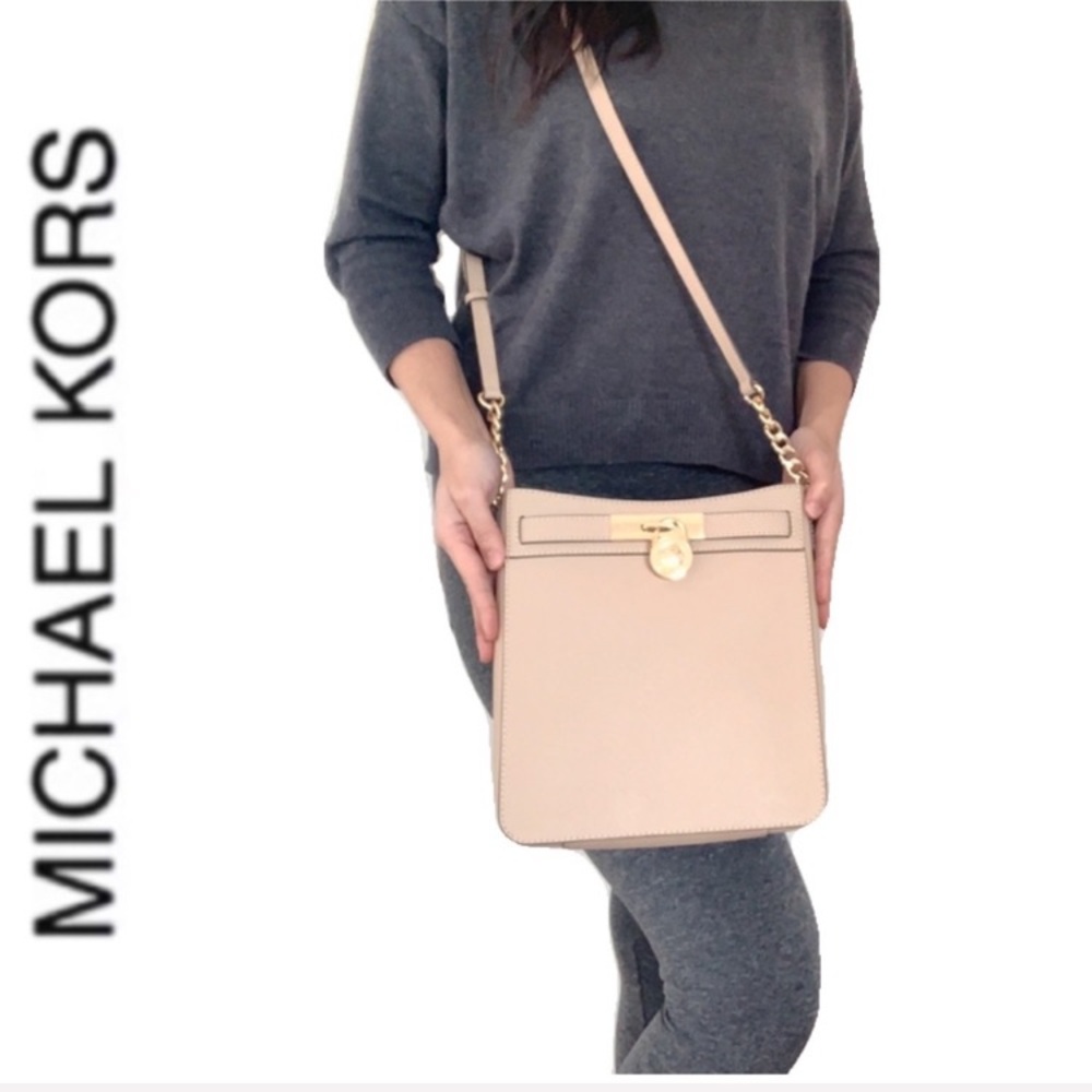 NWT authentic MK leather Hamilton messenger oyster - Picture 1 of 6